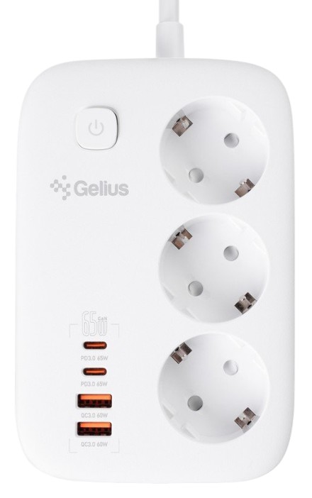 Сетевой фильтр Gelius T-Power 3р 65W 2m GP-PS-003 White (99442) - Фото 1