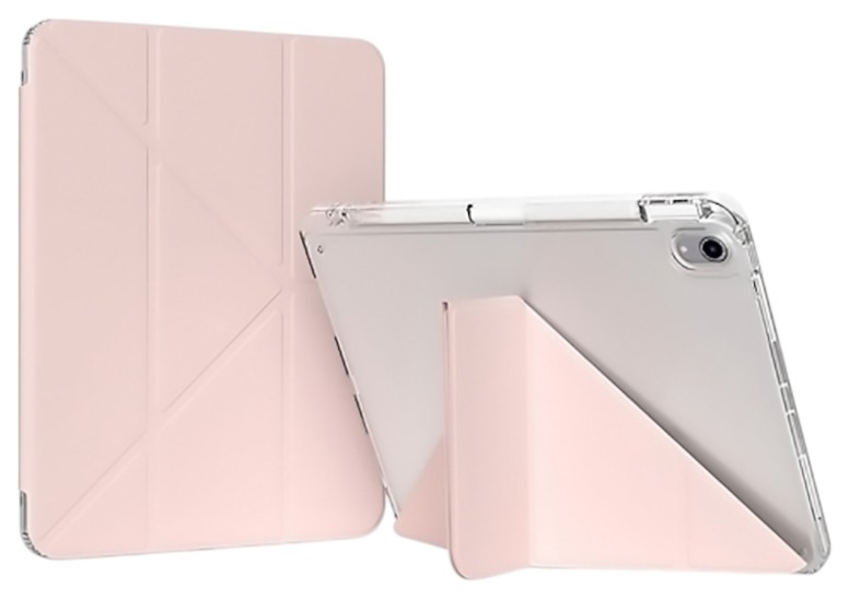 Чехол для планшета BeCover Ultra Slim Origami Transparent с креплением Apple iPad Mini 6 2021 Pink (712932) - Фото 1