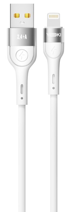 Кабель синхронизации данных YOKI EXTRA Lightning 2.4A 0.25m White (YK-EX11) - Фото 1