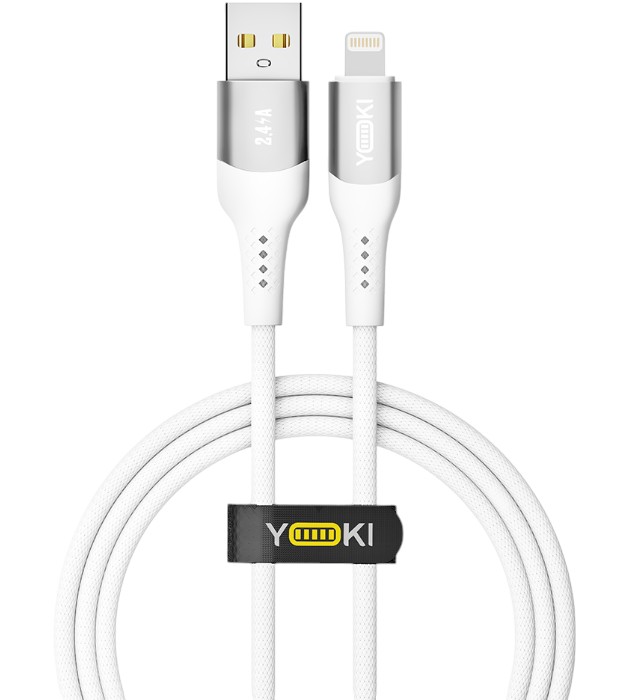 Кабель синхронизации данных YOKI SOLID Lightning 2.4A 1.2m White (YK-SO15) - Фото 1