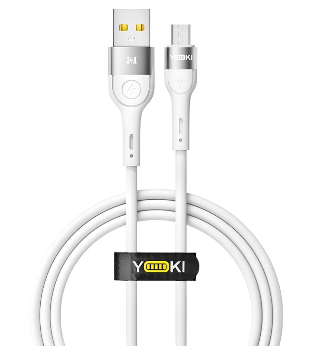 Кабель синхронизации данных YOKI EXTRA Micro 3A 1.2m White (YK-EX11) - Фото 1