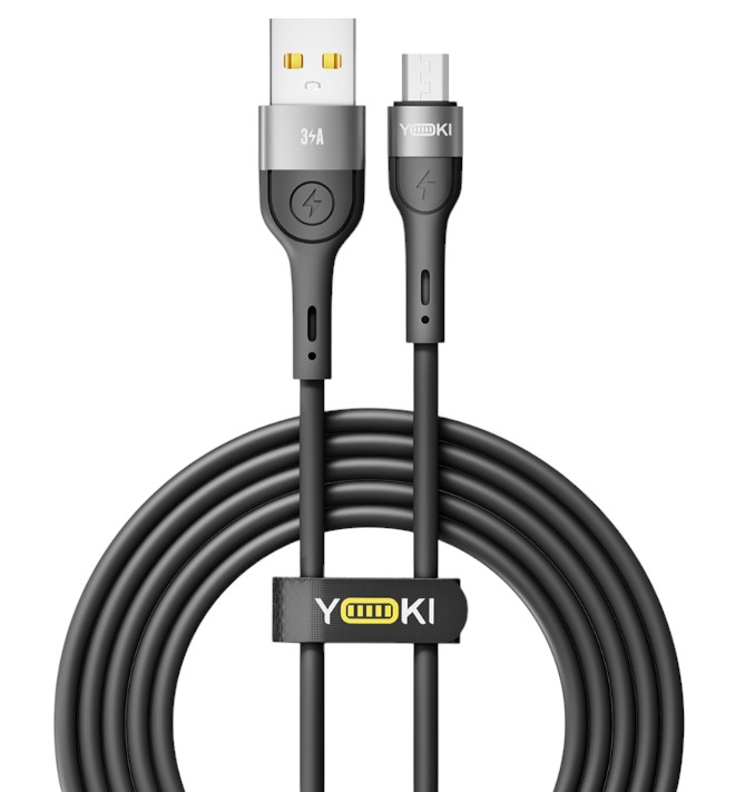 Кабель синхронизации данных YOKI EXTRA Micro 3A 2m Black (YK-EX11) - Фото 1