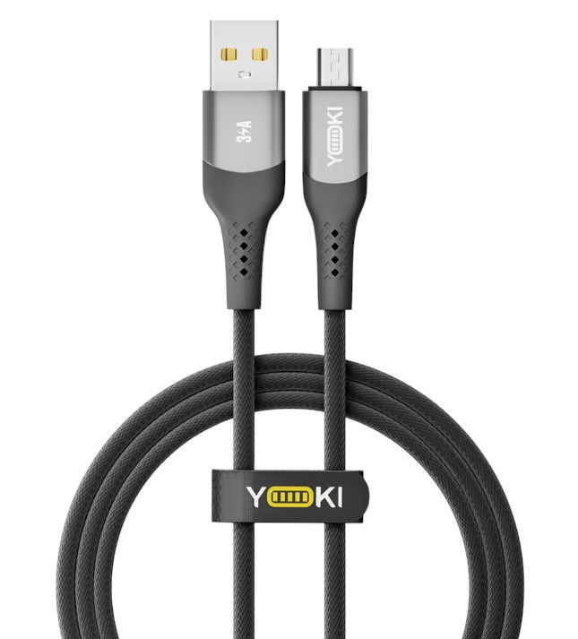 Кабель синхронизации данных YOKI SOLID Micro 3A 1.2m Black (YK-SO15) - Фото 1