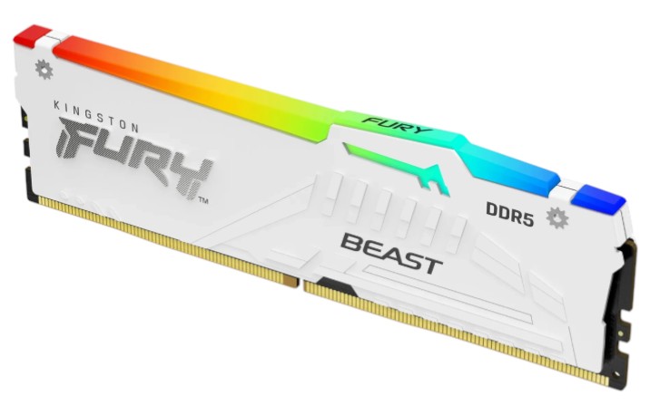 Память DDR Kingston FURY Beast White RGB DDR5-6000 16GB CL30-36-36 1.4V EXPO (KF560C30BWEA-16) - Фото 1