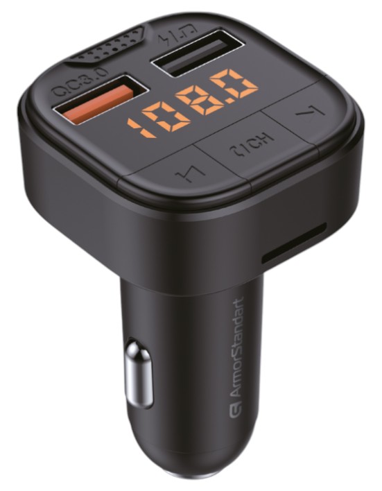 FM модулятор Armorstandart ASF1 18W QC3.0 2xUSB Black (ARM82826) - Фото 1