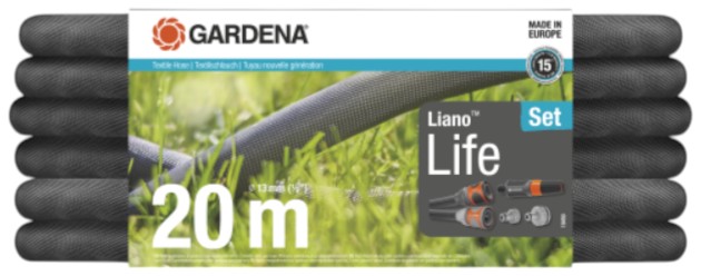 Шланг поливочный Gardena Liano Life Set 13 мм (1/2'') 20 м (18450-20.000.00) - Фото 1