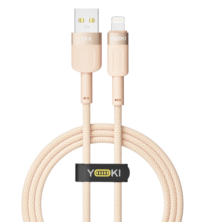 Кабель синхронизации данных YOKI STYLE YK-ST41 Lightning 2.4A 1.2m Orange - Фото 1