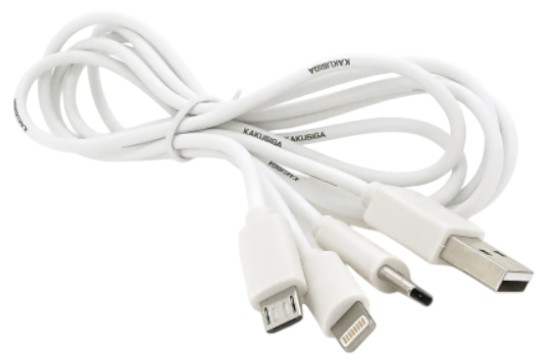 Кабель iKaku BAITONG 3 in 1 Micro/iPhone/Type-C 1 м White (KSC-078) - Фото 1