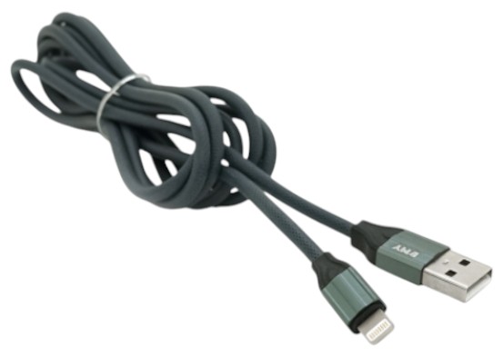 Кабель синхронізації даних EMY MY-732 Lighting 2.4A 1 м Silver (YT-EMY/MY-732-L/S) - Фото 1