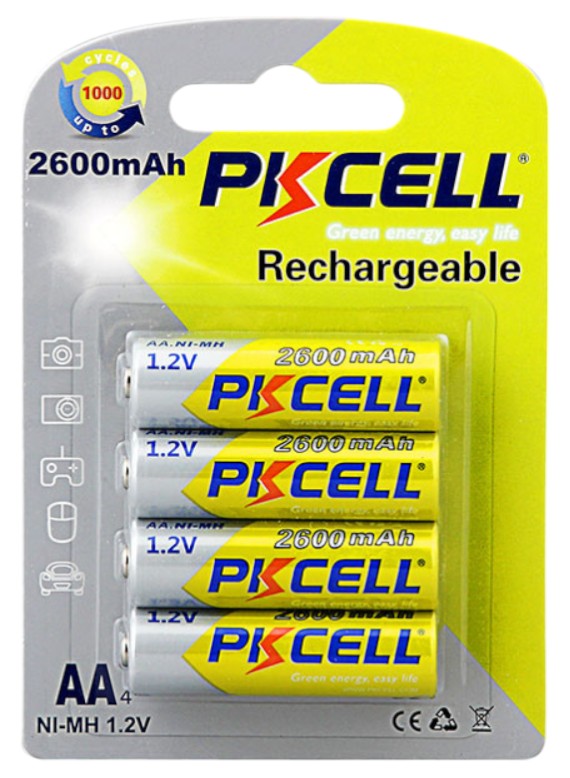 Аккумулятор тип AA PKCELL 2600mAh 4 шт. (PC/AA2600-4BA) - Фото 1