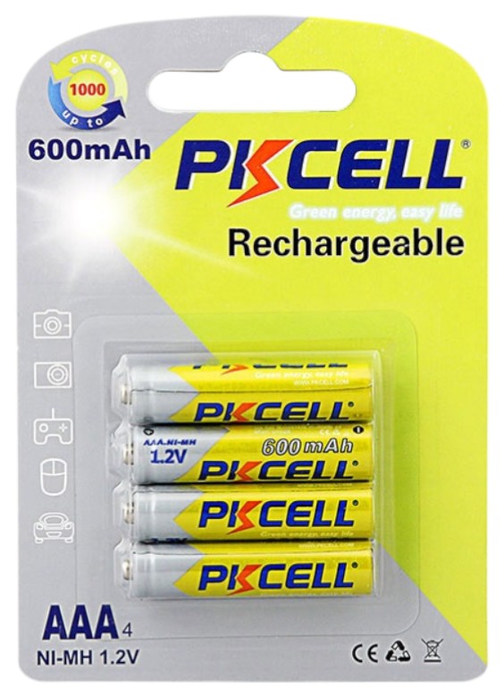 Аккумулятор тип AAA PKCELL 600mAh 4 шт. (PC/AAA600-4BR) - Фото 1