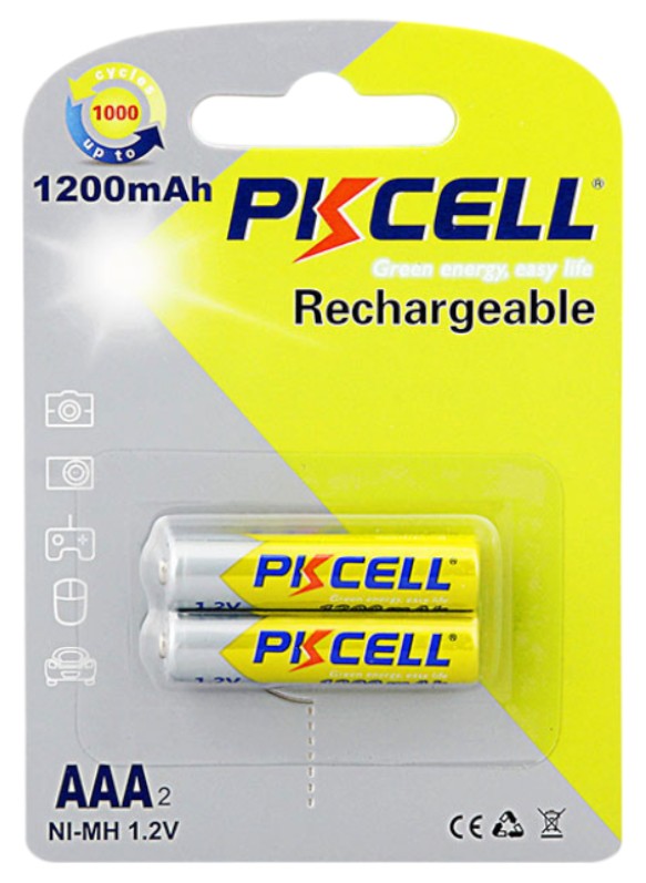 Аккумулятор тип AAA PKCELL 1200mAh 2 шт. (PC/AAA1200-2BR) - Фото 1