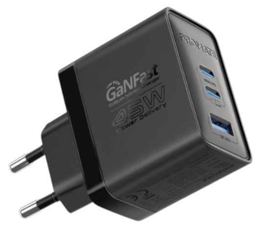 Сетевое зарядное устройство Promate powerport-45.black - Фото 1