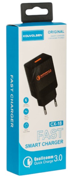 Сетевое зарядное устройство Atcom 220В/USB CX-18 (20303) - Фото 1