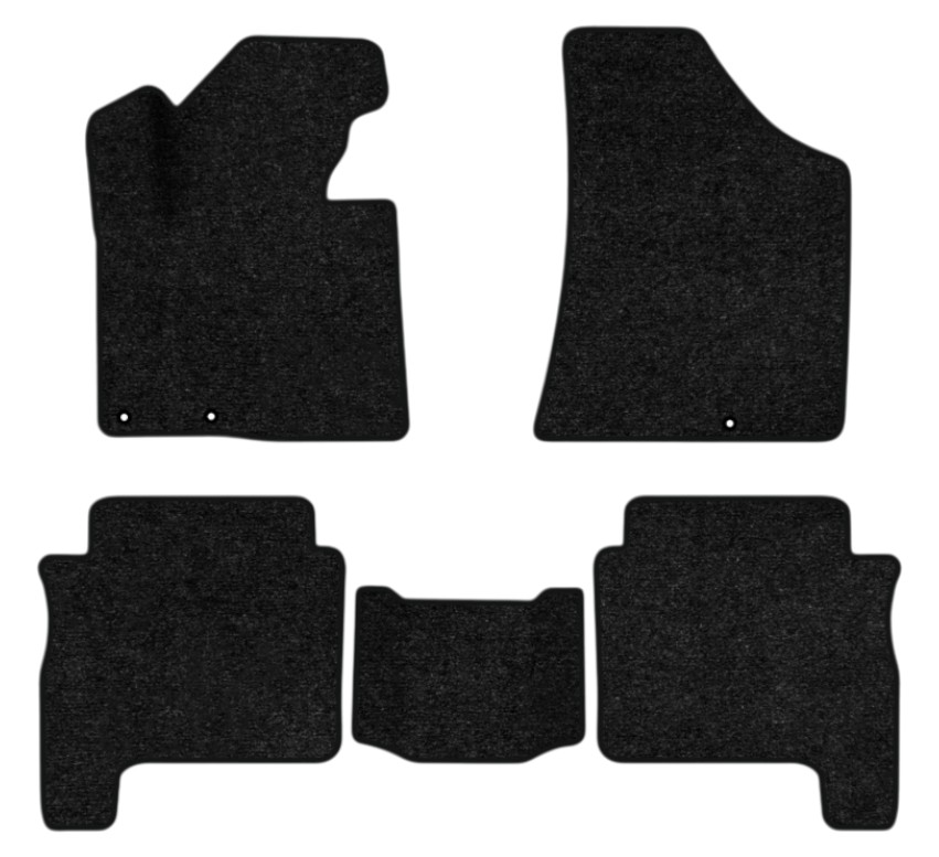Коврики ворсовые в салон авто EVAtech Standard для Hyundai Santa FE (CM) Restyling (Floor Gas Pedal) 5 seats (3 clips) 2010-2012 2 поколение SUV EU черный кант HY13312CE5KD3VEB - Фото 1