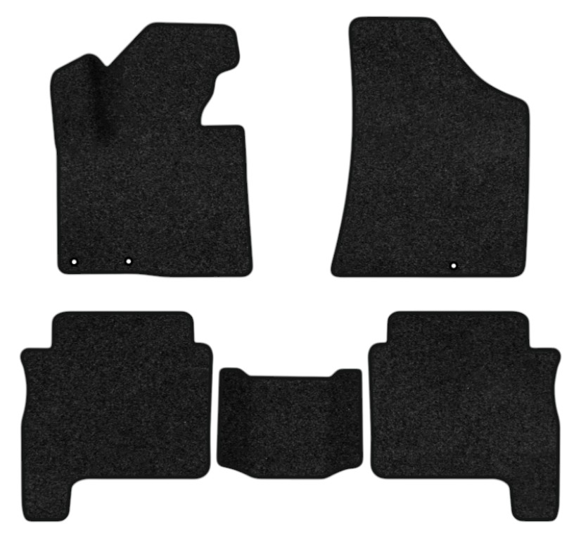 Коврики ворсовые в салон авто EVAtech Premium для Hyundai Santa FE (CM) Restyling (Floor Gas Pedal) 5 seats (3 clips) 2010-2012 2 поколение SUV EU черный кант HY13312CE5KD3VPB - Фото 1