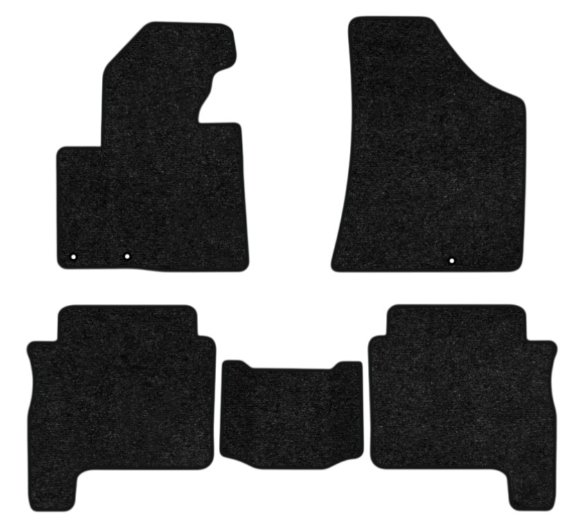 Коврики ворсовые в салон авто EVAtech Standard для Hyundai Santa FE (CM) Restyling (Floor Gas Pedal) 5 seats (3 clips) 2010-2012 2 поколение SUV EU черный кант HY13312CG5KD3VEB - Фото 1