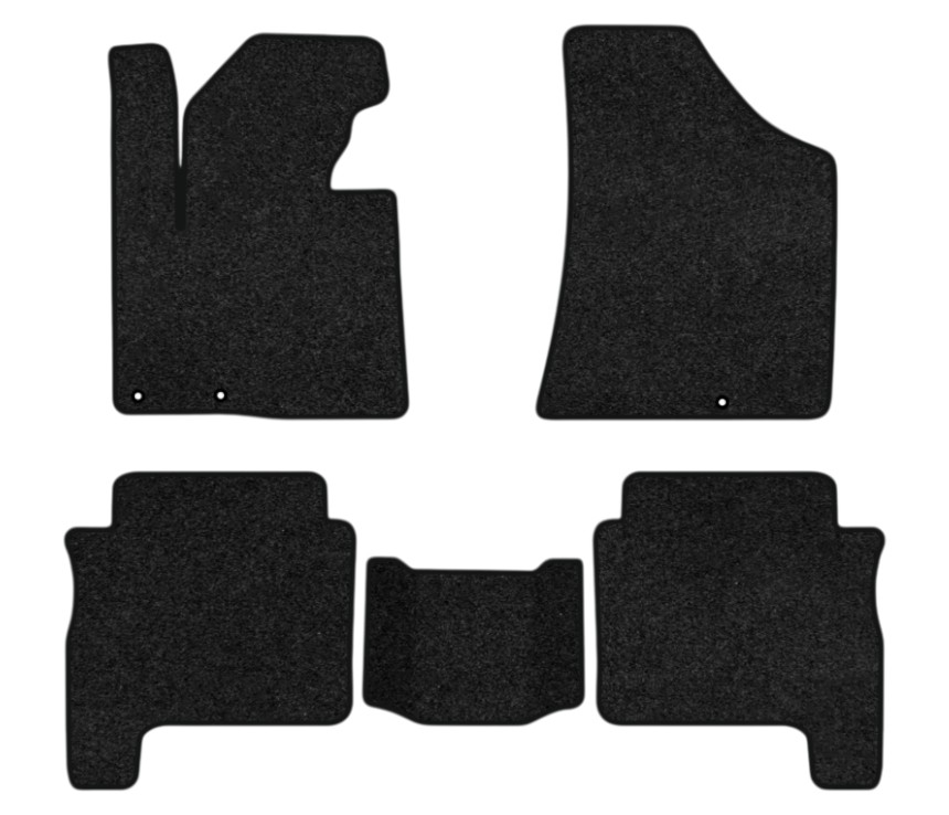 Коврики ворсовые в салон авто EVAtech Premium для Hyundai Santa FE (CM) Restyling (Floor Gas Pedal) 5 seats (3 clips) 2010-2012 2 поколение SUV EU черный кант HY13312CV5KD3VPB - Фото 1