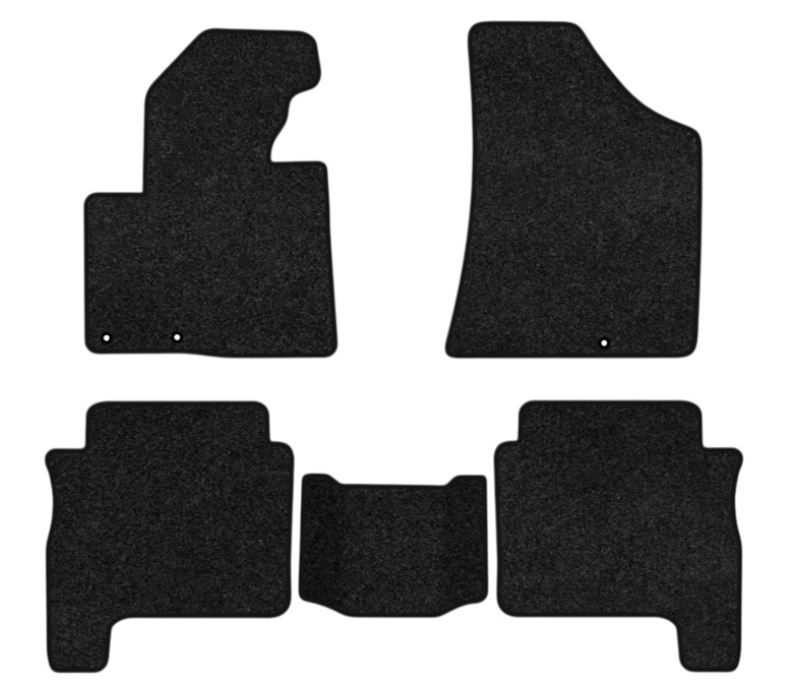 Коврики ворсовые в салон авто EVAtech Premium для Hyundai Santa FE (CM) Restyling (Floor Gas Pedal) 5 seats (3 clips) 2010-2012 2 поколение SUV EU черный кант HY13312CG5KD3VPB - Фото 1