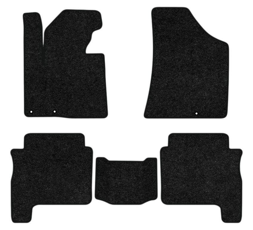 Коврики ворсовые в салон авто EVAtech Standard для Hyundai Santa FE (CM) Restyling (Floor Gas Pedal) 5 seats (3 clips) 2010-2012 2 поколение SUV EU черный кант HY13312CV5KD3VEB - Фото 1