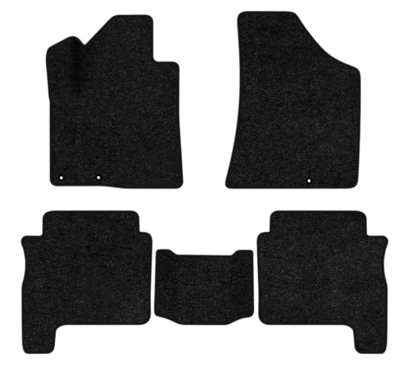 Коврики ворсовые в салон авто EVAtech Standard для Hyundai Santa FE (CM) Restyling (Hinged Gas Pedal) 7 seats (3 clips) 2010-2012 2 поколение SUV EU черный кант HY13314CE5KD3VEB - Фото 1