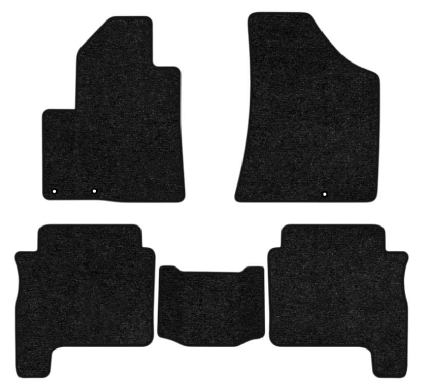 Коврики ворсовые в салон авто EVAtech Standard для Hyundai Santa FE (CM) Restyling (Hinged Gas Pedal) 7 seats (3 clips) 2010-2012 2 поколение SUV EU черный кант HY13314CG5KD3VEB - Фото 1