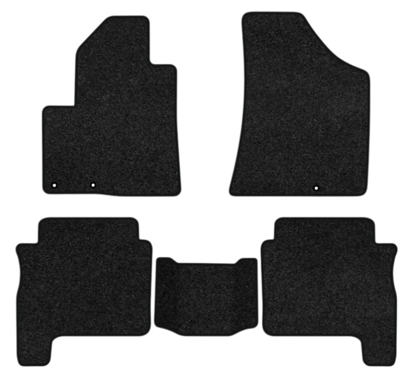 Коврики ворсовые в салон авто EVAtech Premium для Hyundai Santa FE (CM) Restyling (Hinged Gas Pedal) 7 seats (3 clips) 2010-2012 2 поколение SUV EU черный кант HY13314CG5KD3VPB - Фото 1