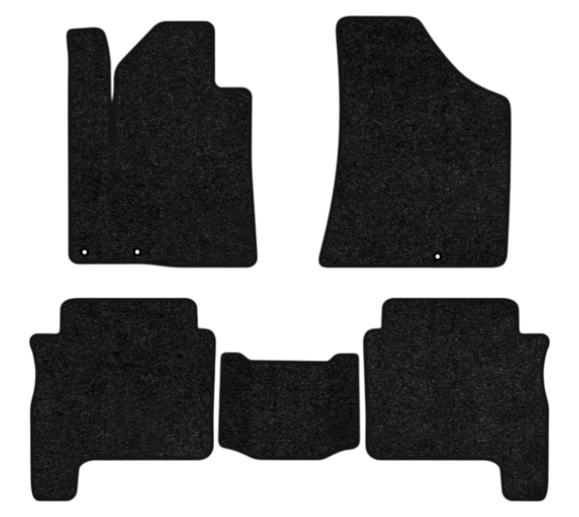Коврики ворсовые в салон авто EVAtech Standard для Hyundai Santa FE (CM) Restyling (Hinged Gas Pedal) 7 seats (3 clips) 2010-2012 2 поколение SUV EU черный кант HY13314CV5KD3VEB - Фото 1
