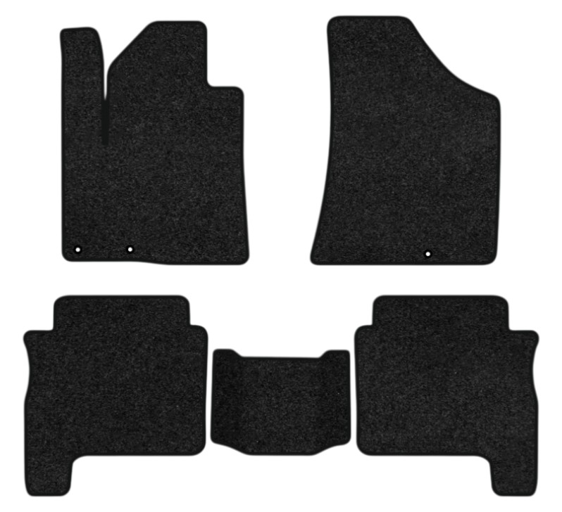 Коврики ворсовые в салон авто EVAtech Premium для Hyundai Santa FE (CM) Restyling (Hinged Gas Pedal) 7 seats (3 clips) 2010-2012 2 поколение SUV EU черный кант HY13314CV5KD3VPB - Фото 1