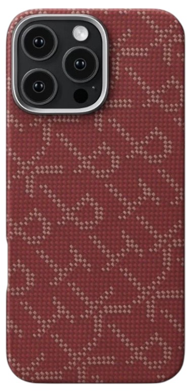 Чехол для смартфона Pitaka Tactile Woven Monogram Red/Gold for iPhone 16 Pro Max (KI1602PTKP) - Фото 1