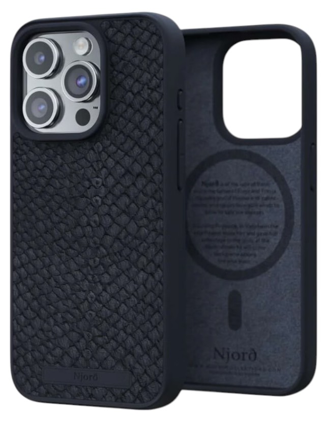 Чехол для смартфона Njord Salmon Leather MagSafe Case Black for iPhone 15 Pro (NA53SL00) - Фото 1