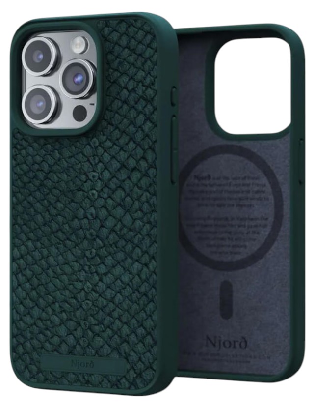 Чехол для смартфона Njord Salmon Leather MagSafe Case Dark Green for iPhone 15 Pro (NA53SL02) - Фото 1