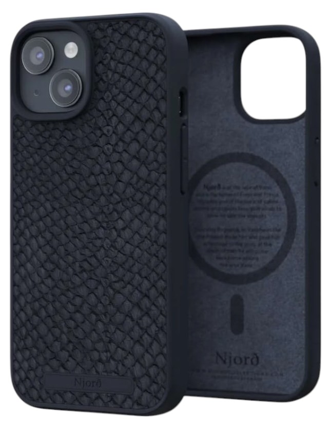 Чехол для смартфона Njord Salmon Leather MagSafe Case Black for iPhone 15 (NA51SL00) - Фото 1