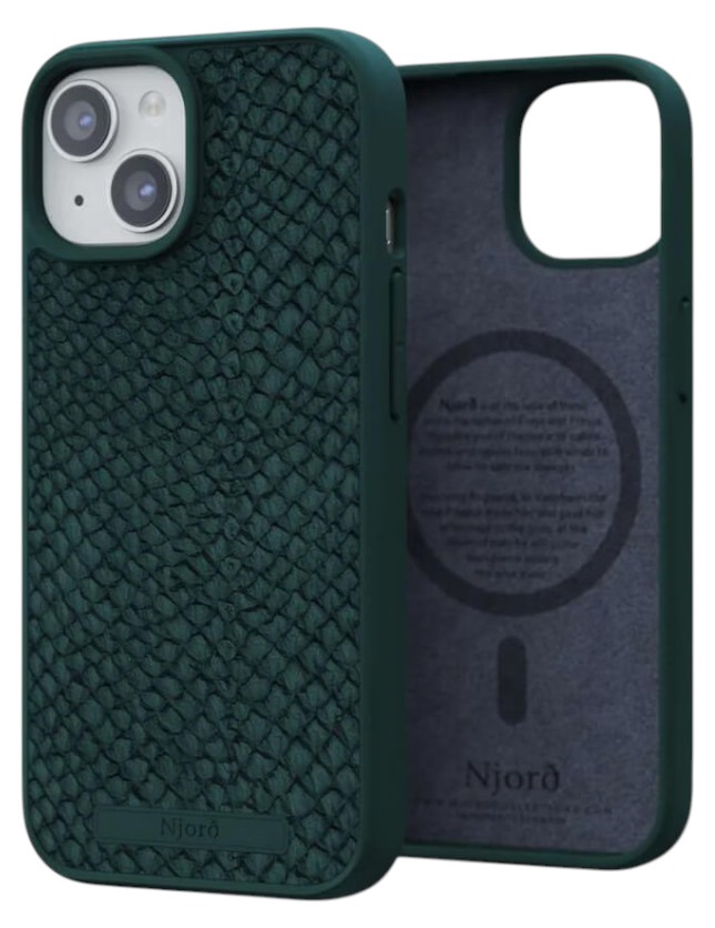 Чехол для смартфона Njord Salmon Leather MagSafe Case Dark Green for iPhone 15 (NA51SL02) - Фото 1