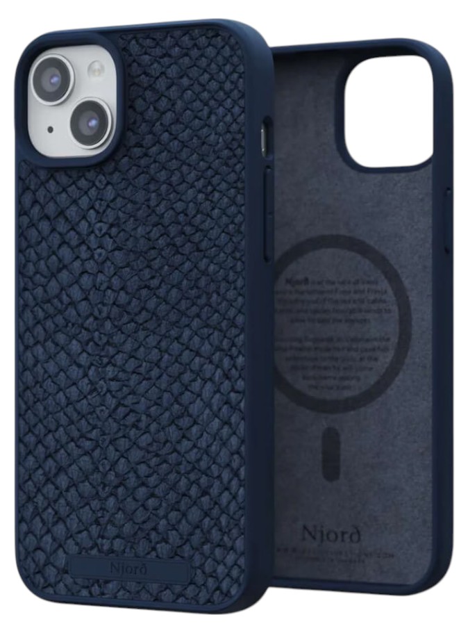 Чехол для смартфона Njord Salmon Leather MagSafe Case Petrol Blue for iPhone 15 Plus (NA52SL01) - Фото 1