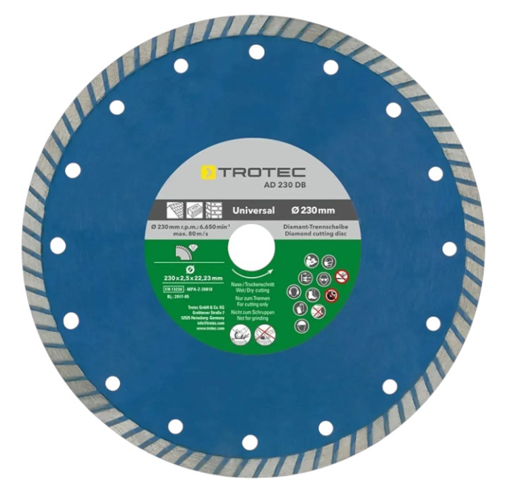Диск алмазный Trotec Turbo Cutting Edge 230х22.23х2.5 (6225001221) - Фото 1