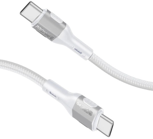 Кабель синхронизации данных Promate USB-C - USB-C (fletchlink-cc.grey) - Фото 1