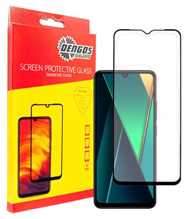 Защитное стекло для смартфона DENGOS for Xiaomi Poco C75 Black Full Glue (TGFG-384) - Фото 1