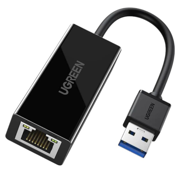 Переходник USB- RJ-45 UGREEN CR111 USB 3.0-Ethernet RJ45 1000 Mb Black (20256) - Фото 1