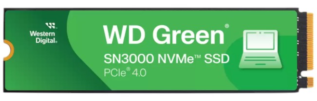 SSD-накопитель внутренний Western Digital Green SN3000 2TB M.2 2280 NVMe PCIe 4.0 x4 3D NAND QLC (WDS200T4G0E) - Фото 1