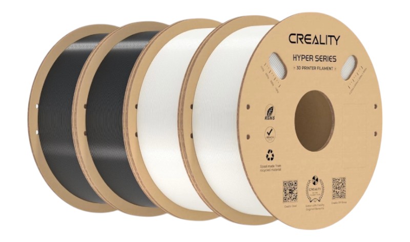 Нитка для PETG-картриджа Creality Hyper Filament 4x1 кг черный/белый (3301030078) - Фото 1