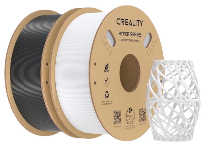 Нитка для PETG-картриджа Creality Hyper Filament 2x1 кг черный/белый (3301030075) - Фото 1