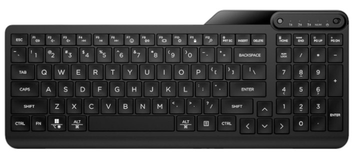 Клавиатура беспроводная HP 460 Multi-Device key, BT, EN/UK Black (7N7B8AA) - Фото 1