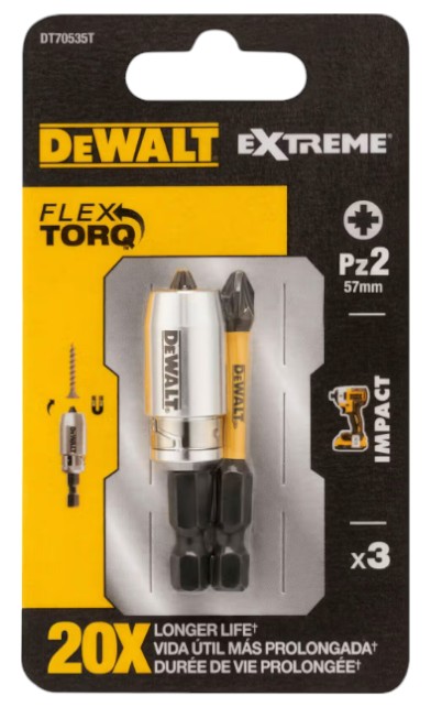 Набор бит для отвертки DeWALT IMPACT TORSION 2 шт. (DT70535T) - Фото 1