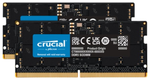Память DDR Crucial Micron 2х16GB DDR5-4800 SO KIT2 (CT2K16G48C40S5) - Фото 1