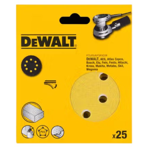 Лист шлифовальный DeWALT 125 мм 25 шт. (DT3116XM) - Фото 1