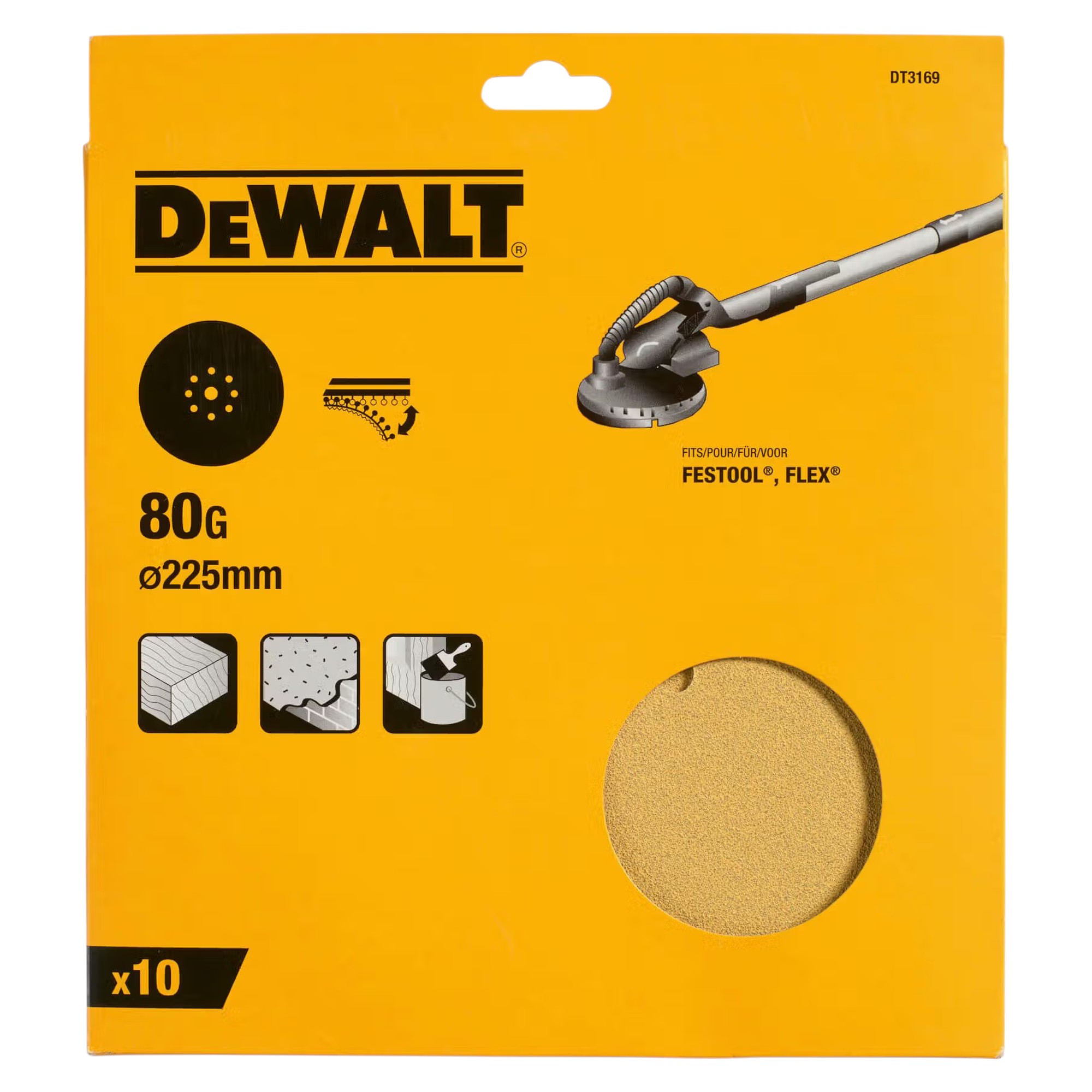 Лист шлифовальный DeWALT 225 мм 10 шт. (DT3170) - Фото 1