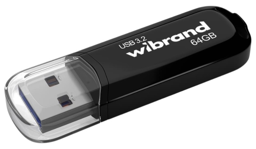 Флеш USB Wibrand USB 3.2 Gen1 Marten 64GB Black (WI3.2/MA64P10B) - Фото 1
