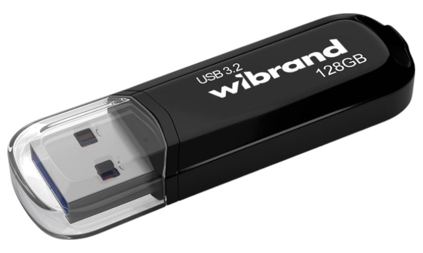 Флеш USB Wibrand USB 3.2 Gen1 Marten 128GB Black (WI3.2/MA128P10B) - Фото 1