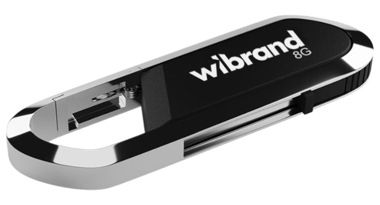 Флеш USB Wibrand USB 2.0 Aligator 8Gb Black (WI2.0/AL8U7B) - Фото 1